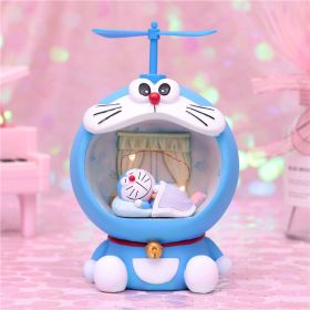 Creative blue little Ding star light flying night light gift for boys multi function piggy bank gift (Option: Blue A)