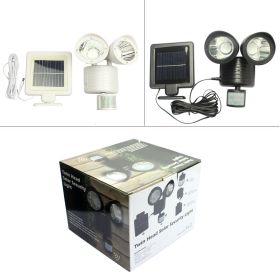 New solar lamp household solar human body induction double head light 22LED solar street lamp (Color: Black)