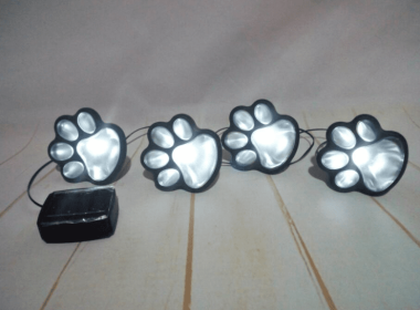 Outdoor 4 LED Solar Animal Paw Light Portable Lamp Solar Light Sensor Solar Energy Lamp Panel Camp Tent Fishing Garden Lighting (Option: White x3)