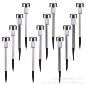 Factory wholesale stainless steel solar light lawn lamp LED garden light tube lamp foreign trade cross border explosion (Option: warm light6PC)