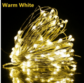 1-10M Led String Light Copper Wire Holiday Lighting Fairy Light Garland Battery Operation For Christmas Tree Wedding Party Decor (Option: Warm White-5m50 lights-Button Battery)