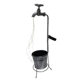 Solar Powered Watering Can Style Fairy LED Strands Light Water Faucet Planter Lamp Outdoor Lawn Garden Art Decoration (Option: )