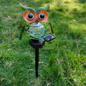 Solar Owl Lawn Lamp Outdoor Waterproof LED Garden Pathway Lighting Night Light Energy Saving Landscape Decor (Color: )