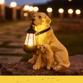 LED Solar Light Dog Lantern Sculpture Resin Craft Ornament Home Porch Decor Garden Solar Powered LED Light Dog Statues (Option: )