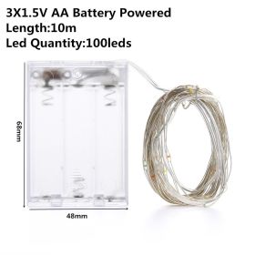 Christmas Light Led Outdoor Battery USB Powered 2m 5m10m String Lights Cooper Wire Garland Wedding Party Decoration Fairy Lights (Option: )