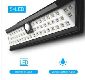 Solar Energy Body Induction Wall Lamp (Option: Black-54 lamp)