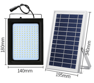 Annual 0 electricity fee solar flood light floodlight rural roof balcony garden street lighting (Option: B 195X340)