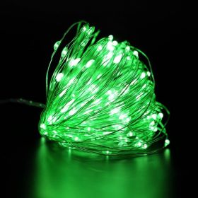 1-10M Led String Light Copper Wire Holiday Lighting Fairy Light Garland Battery Operation For Christmas Tree Wedding Party Decor (Option: Green-10m100 lights-Button Battery)