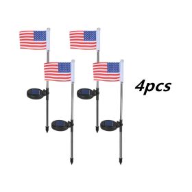 Garden Decoration Solar Flag Light (Option: American flag-4PCS)