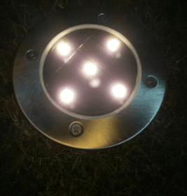 Stainless steel outdoor waterproof square floor lamp 5LED landscape garden lights (Option: Soft light)