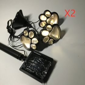 Outdoor 4 LED Solar Animal Paw Light Portable Lamp Solar Light Sensor Solar Energy Lamp Panel Camp Tent Fishing Garden Lighting (Option: Warm White x2)
